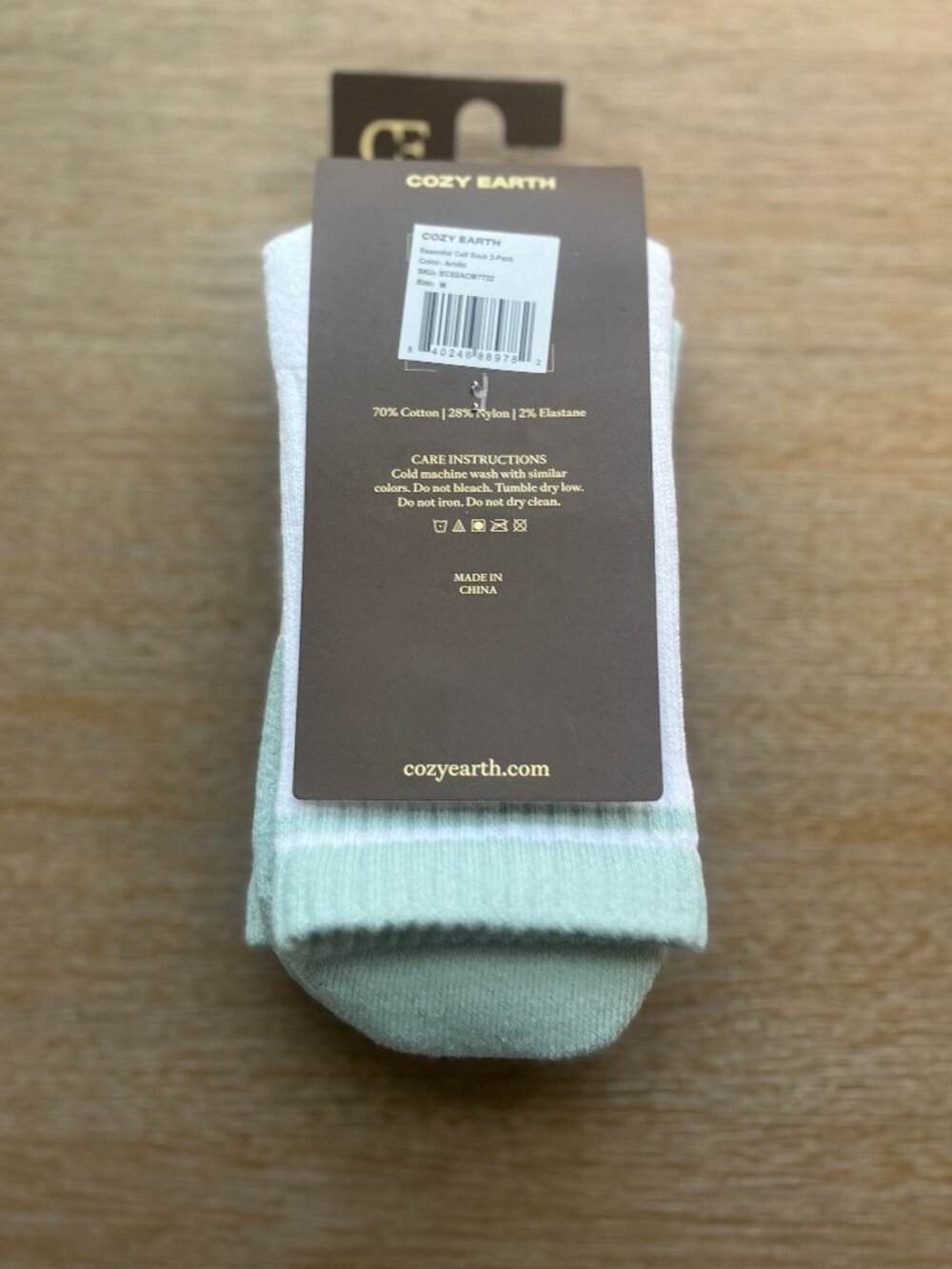 Cozy Earth Essential Calf Socks 2 Pack in Arctic - Picture 2 of 2